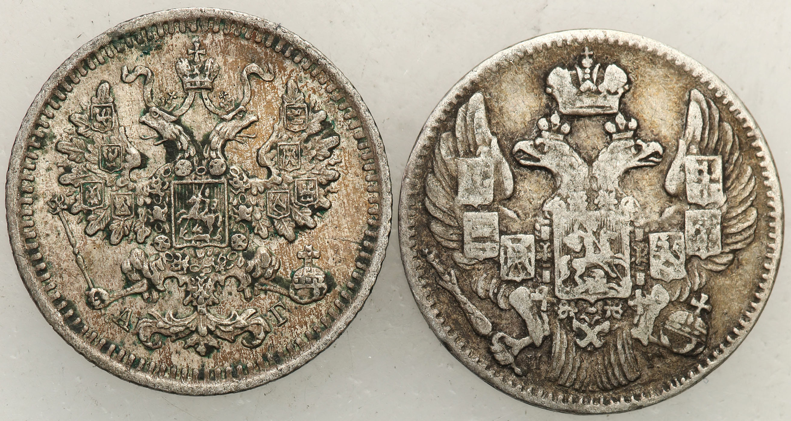Rosja, Mikołaj I, Aleksander III. 5 kopiejek 1834 i 1888 - zestaw 2 monet